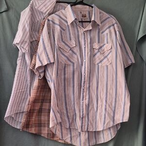 Vintage Mens Ely Cattleman 3pc Set, Snap Button Up Light Weight Shirts Pre-owned